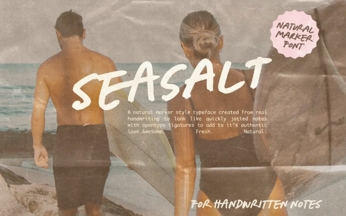 Seasalt: a casual marker script for notes, labels and packaging