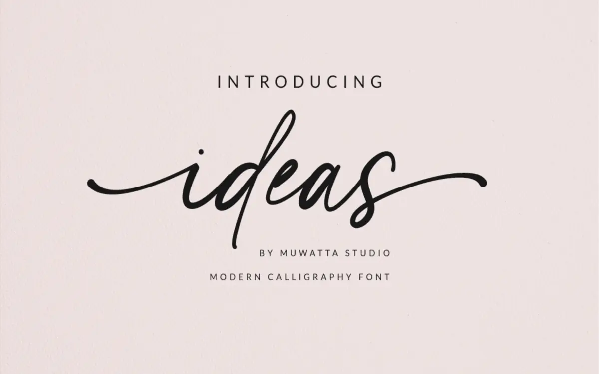 Ideas Script: a hand-lettered swash script for wedding and fashion branding
