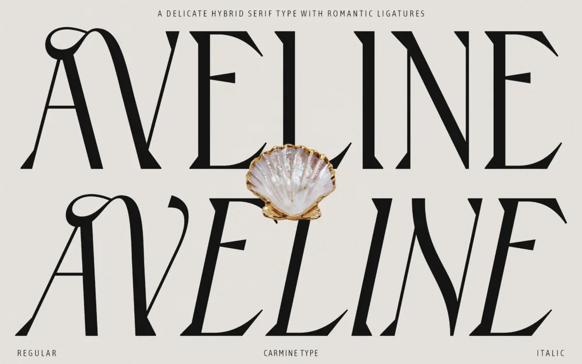 Aveline: a soft-serif hybrid for editorial and fashion branding