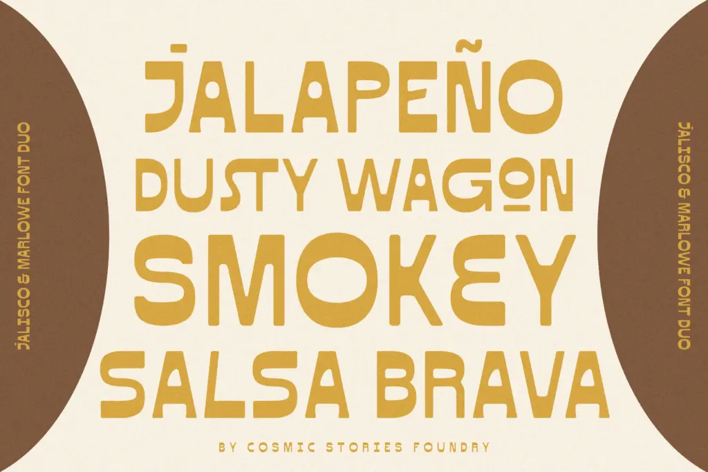 Jalisco & Marlowe specimen — Character set and features