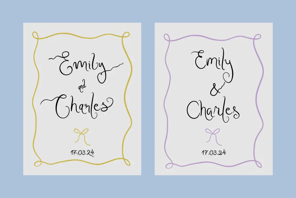 Letters from Madelyn specimen — Character set and features