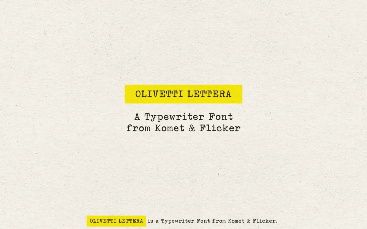 Olivetti Lettera: a distressed typewriter face with real mechanical grit