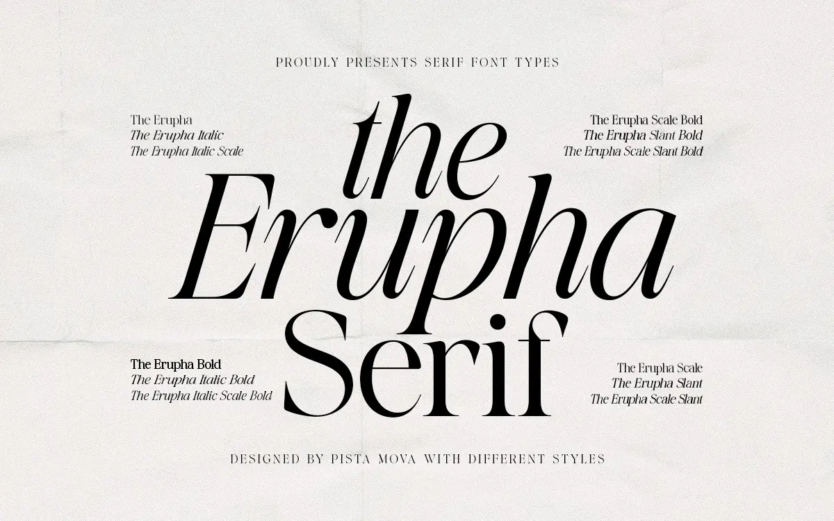 The Erupha Serif: a high-contrast editorial serif with true italics