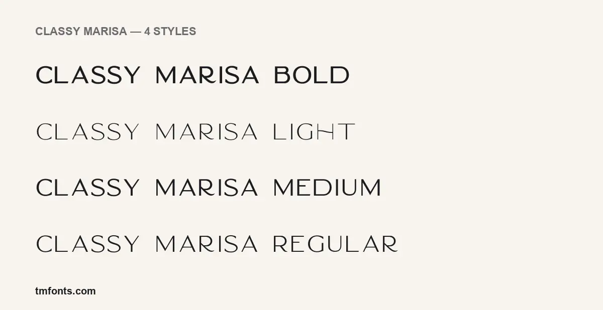 All 4 styles of Classy Marisa