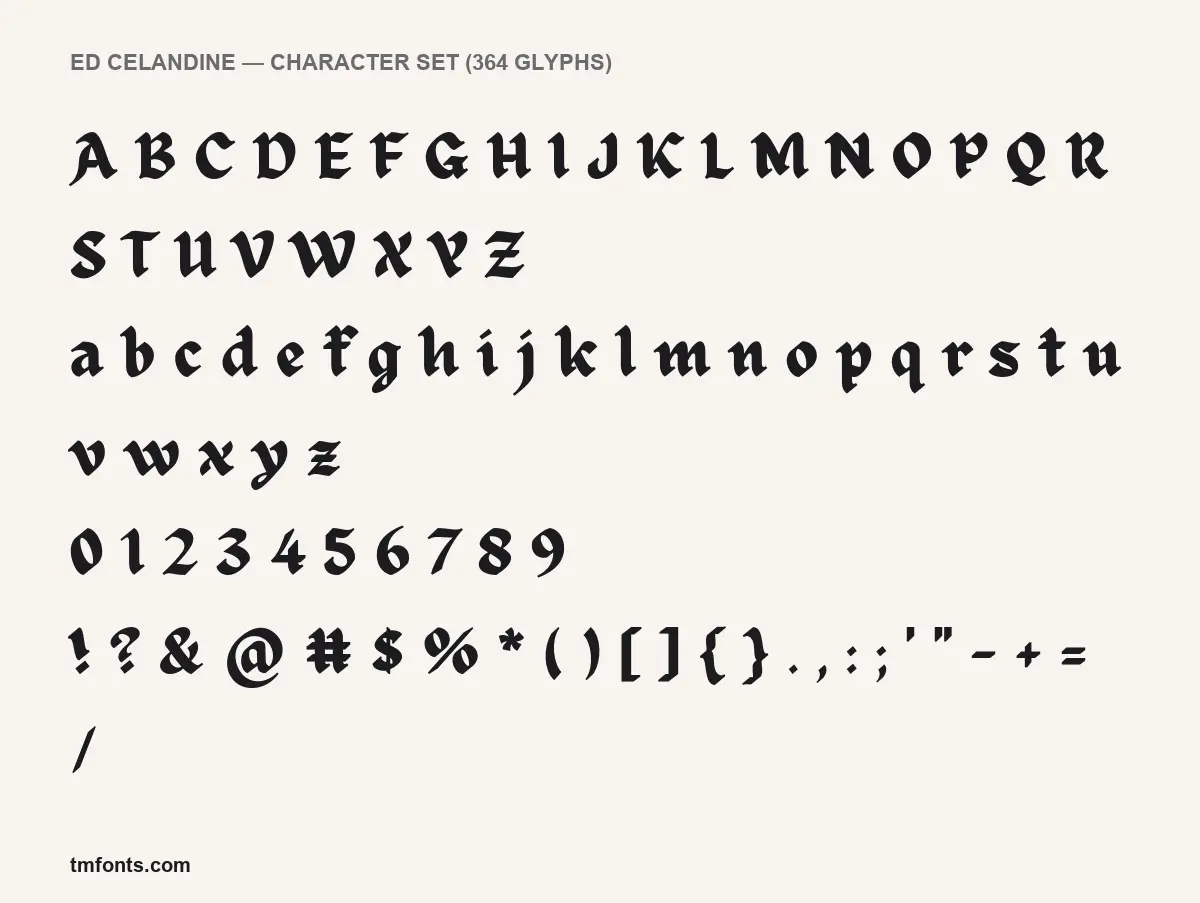 ED Celandine character set