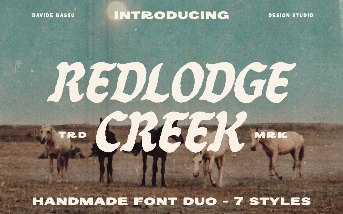 Redlodge Font Duo: a Western badge system for heritage and workwear brands