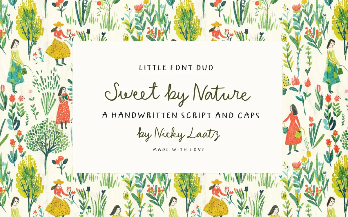 Sweet by Nature: a handwritten script-and-caps duo for playful branding