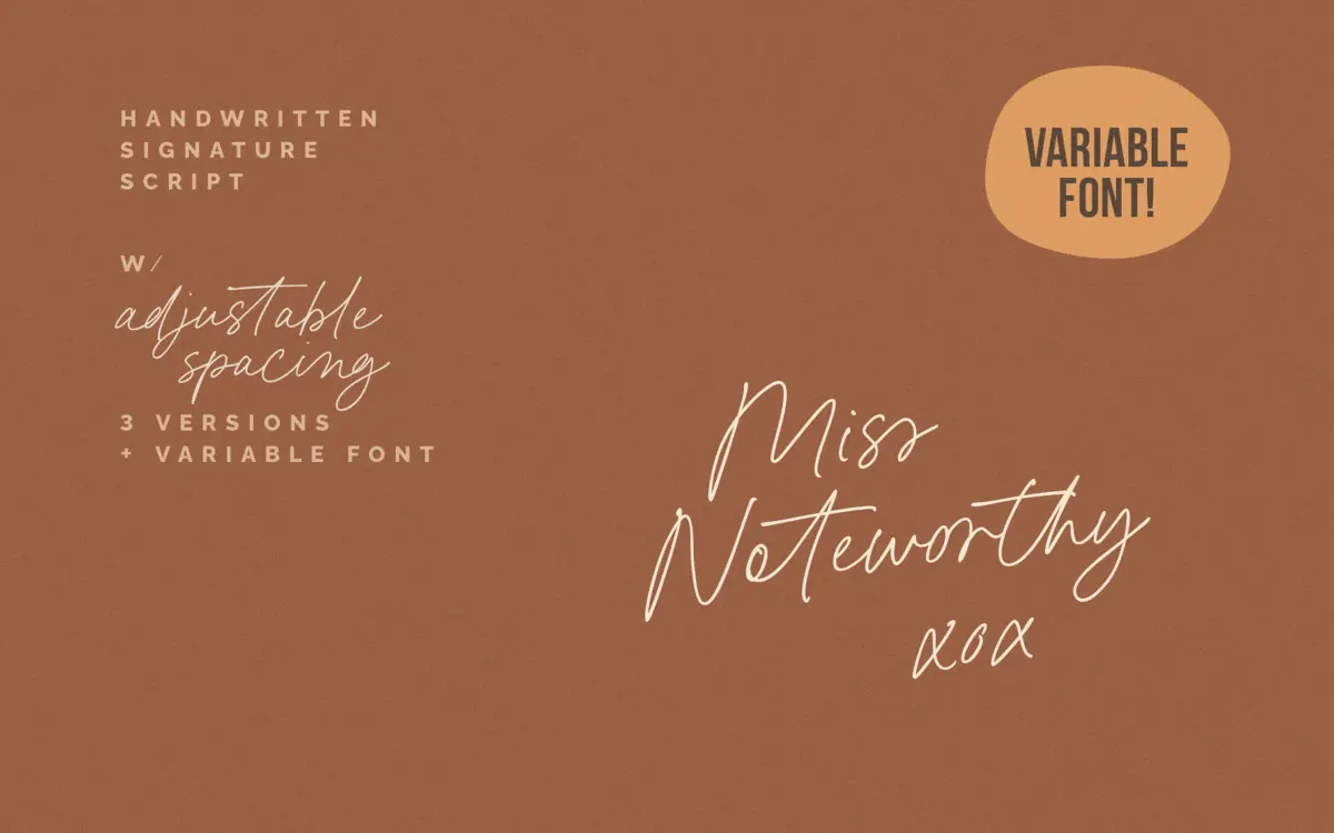 Miss Noteworthy: a signature script with variable-width tracking