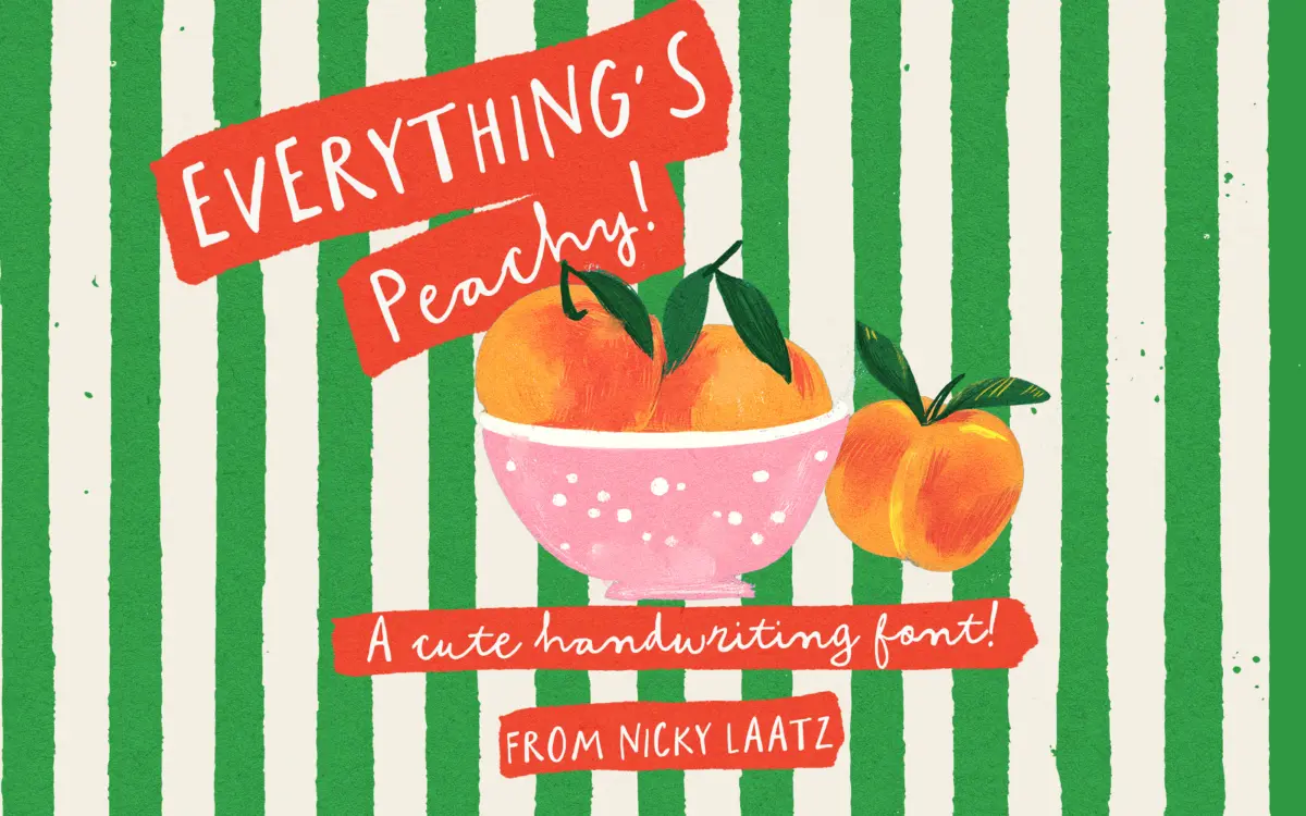 Everything's Peachy: a cute handwritten script and caps duo for playful branding
