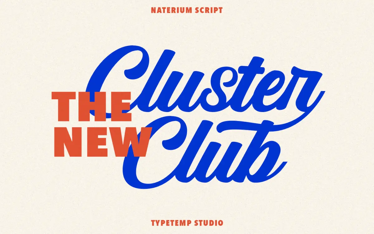 Naterium: a retro-modern script for logos and short lockups