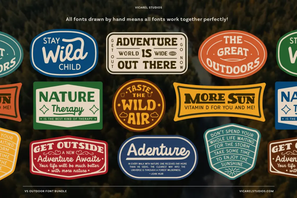 National Park Font Bundle specimen — Use cases