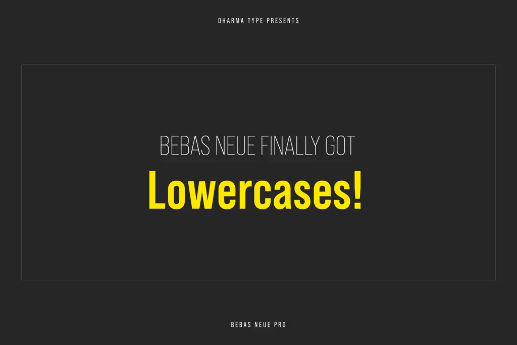 Bebas Neue Pro specimen — Character set and features