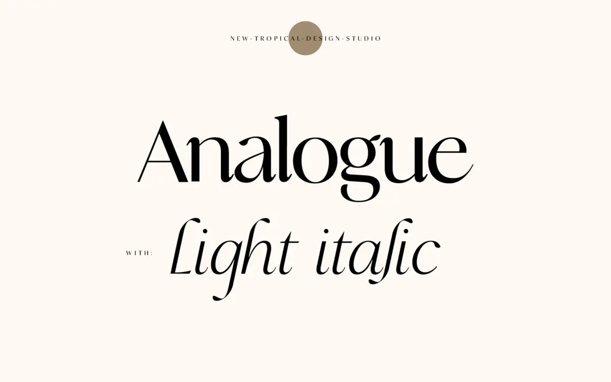 Analogue: a high-contrast serif for mastheads and editorial quotes