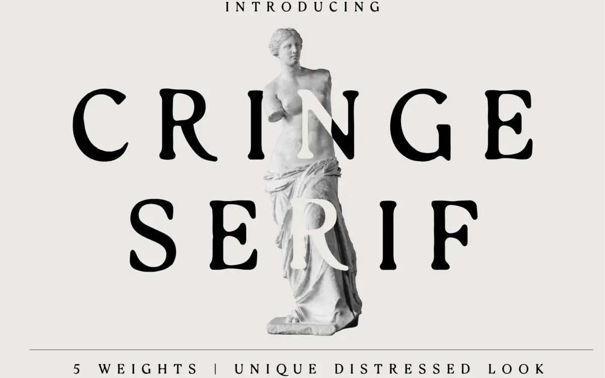 Cringe Serif: a distressed serif for labels and logos that want some grit