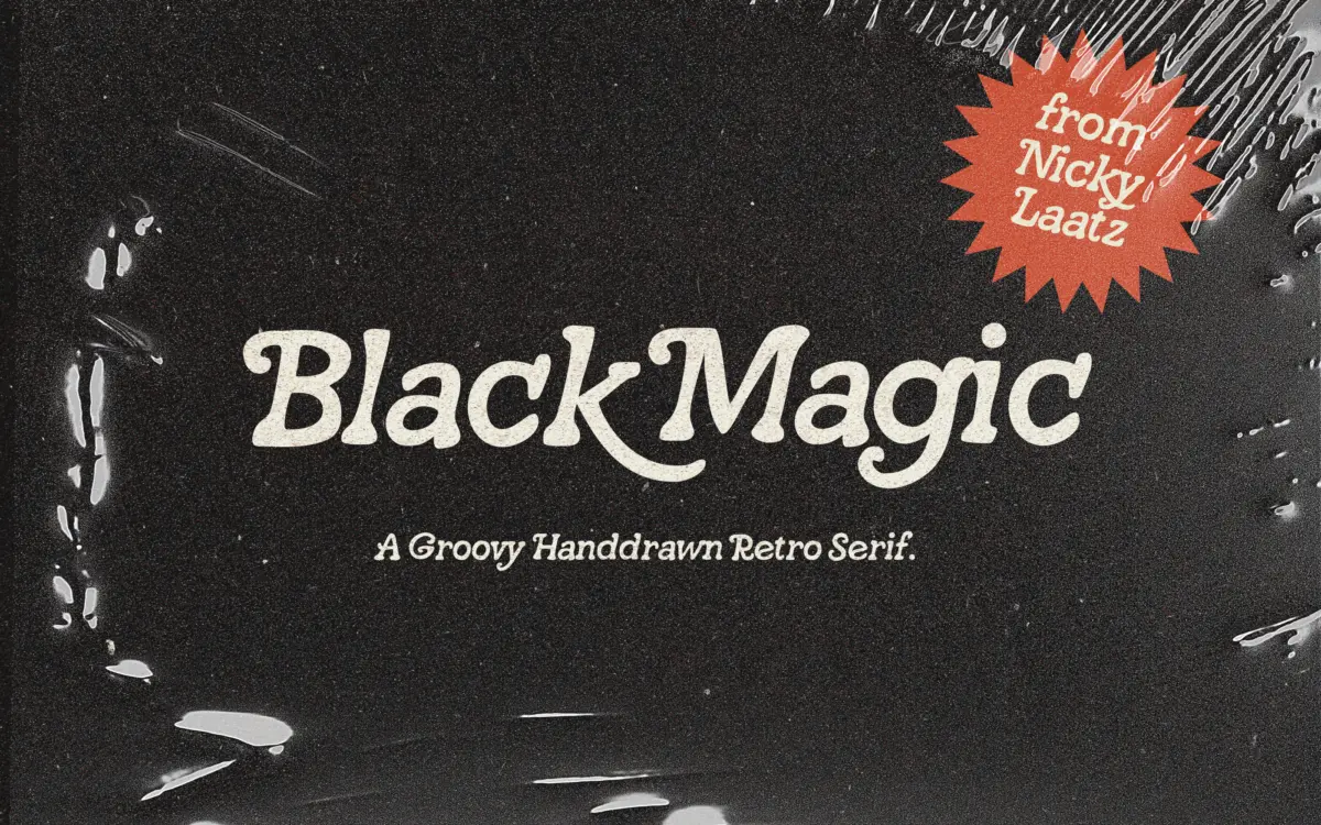 Black Magic Slab Serif: a hand-drawn 70s slab for retro branding work