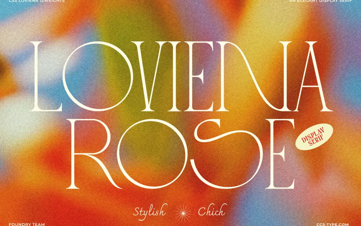 Loviena Rose: an all-caps display serif for feminine branding and editorial headlines