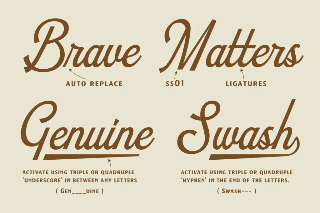 Wellsville Font Duo specimen — Character set and features