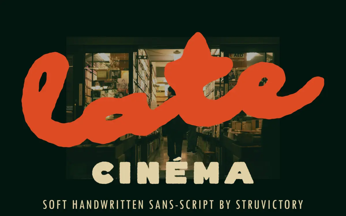 Late Cinema: a mixed-case handwritten script for warm, imperfect branding