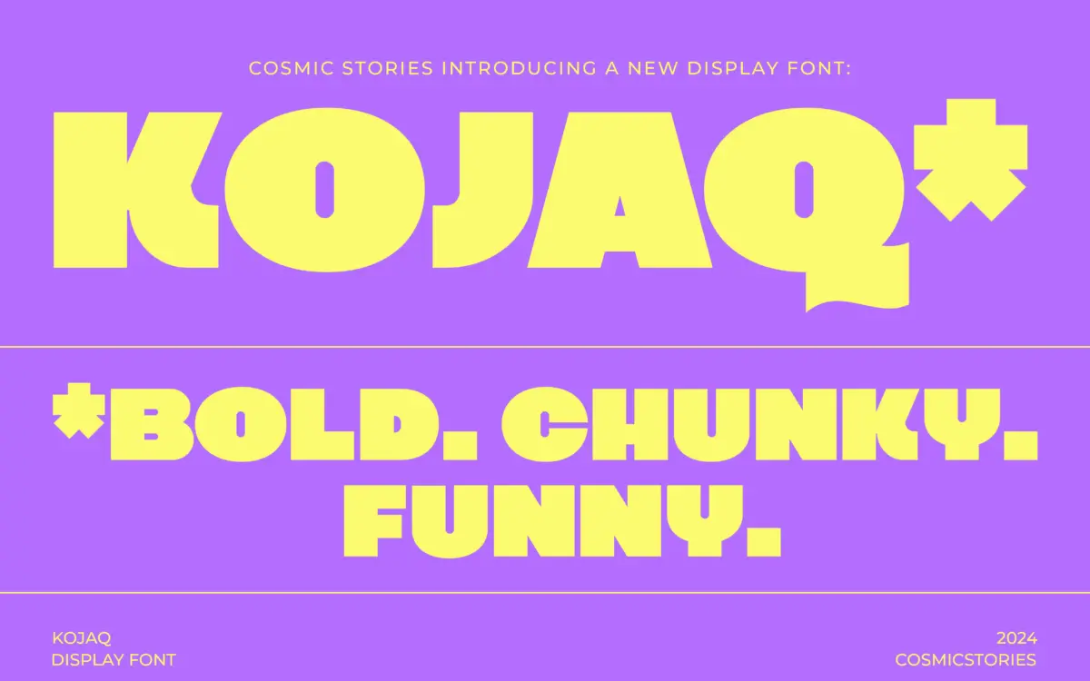 KOJAQ: a heavyweight extra-bold sans for headlines that need to shout