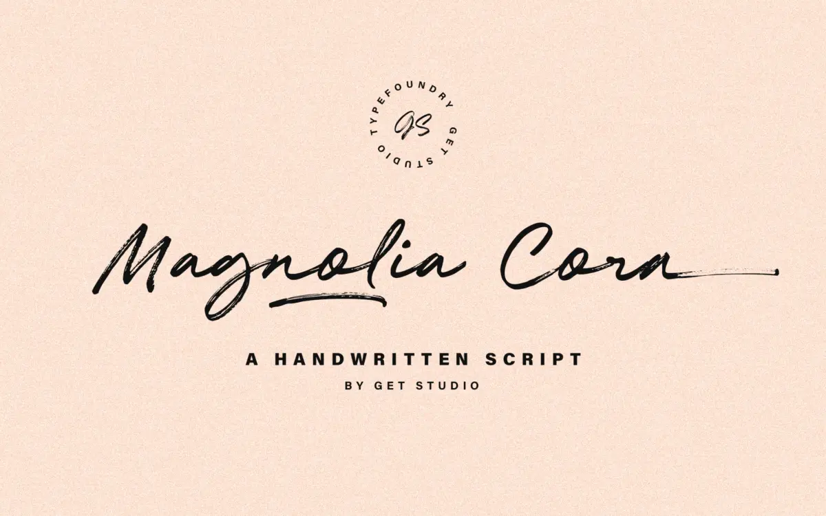 Magnolia Cora Script: a brush-textured script for casual, handmade branding