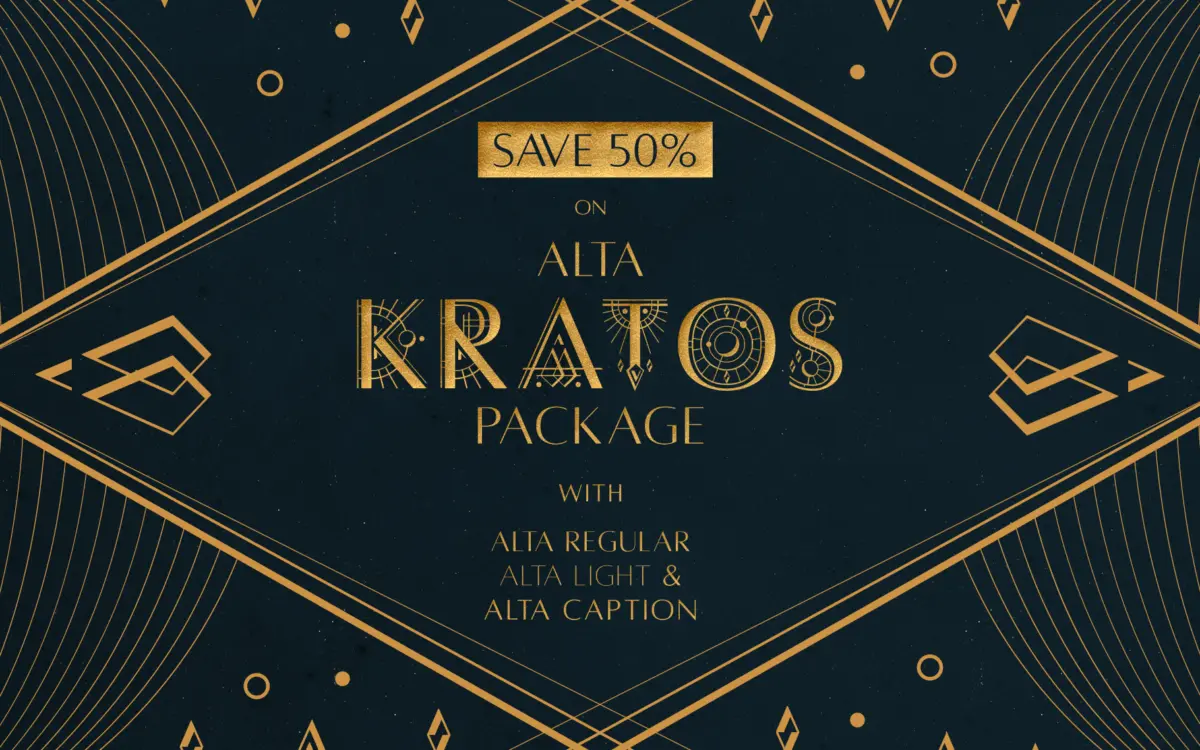 Alta Kratos: an Optima-inspired all-caps display face for headline work