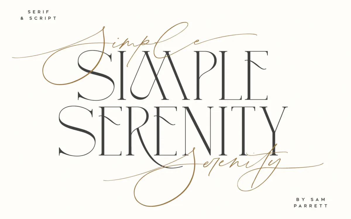 Simple Serenity Serif & Script: a clean font duo for wedding and editorial work