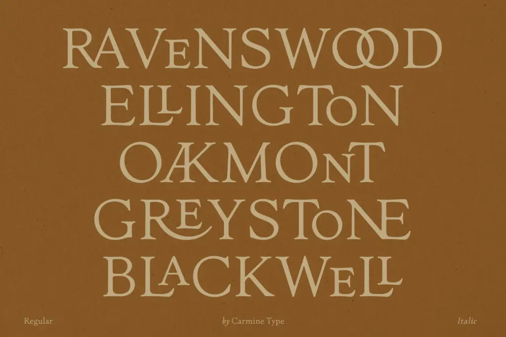 The Ashcombe Hall Oldstyle Serif specimen — Design style