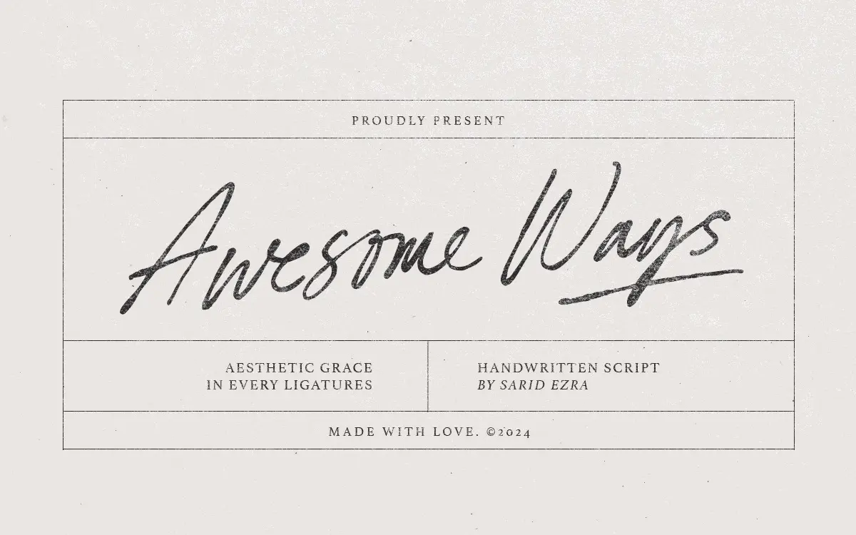 Awesome Ways: a ligature-heavy script for handwritten branding work