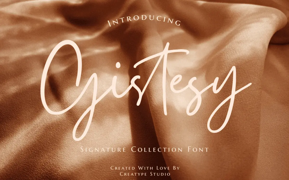 Gistesy Signature Collection: a brush-style signature script for branding and invitations