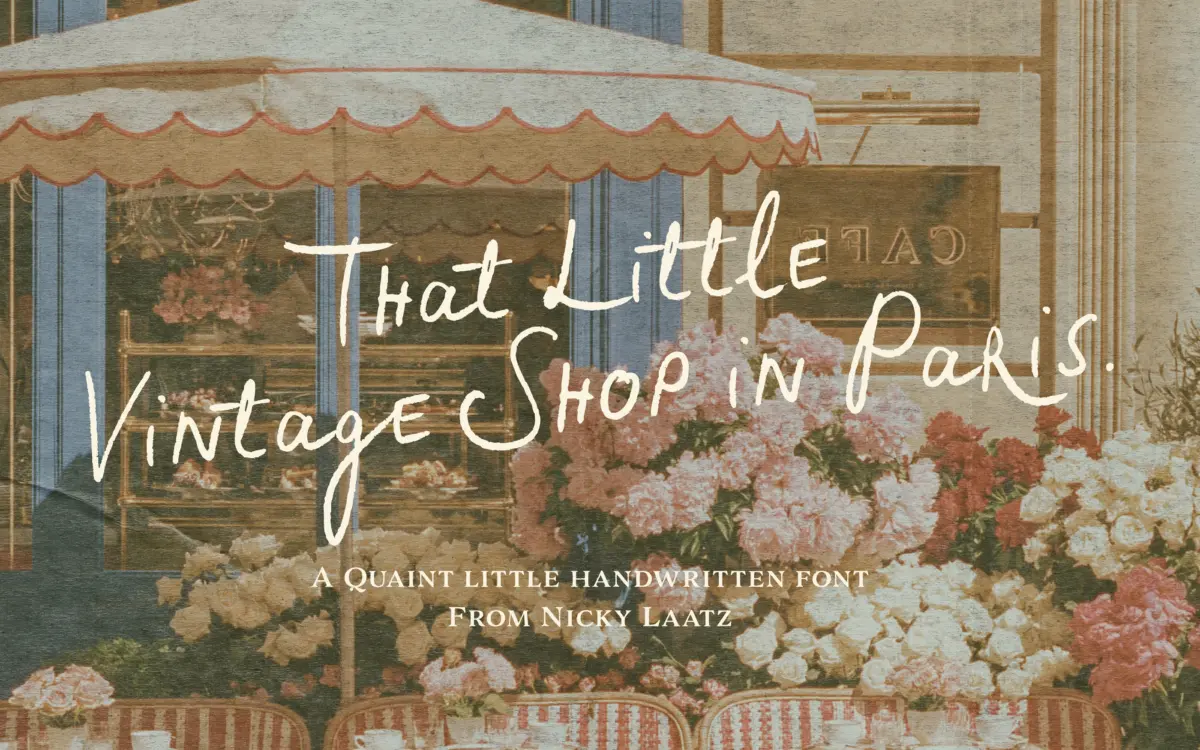 Little Vintage Shop: a textured handwritten face for artisanal branding