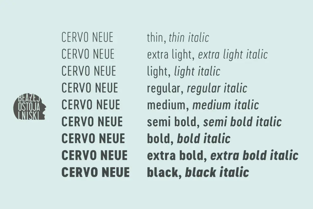 Cervo Neue specimen — Use cases