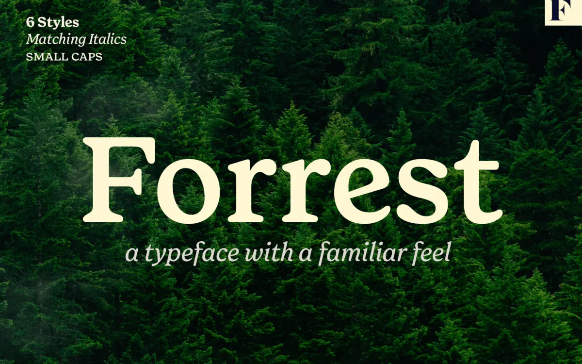Forrest Friendly Serif: a warm, archive-inspired serif for brands with a story