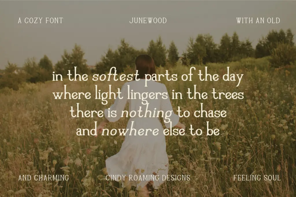 Junewood specimen — Character set and features