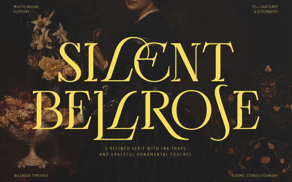 Bellrose: an ornamental display serif for editorial and luxury branding