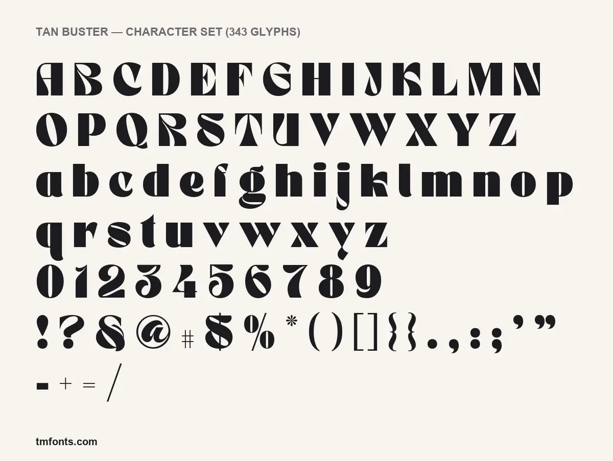 TAN Buster character set