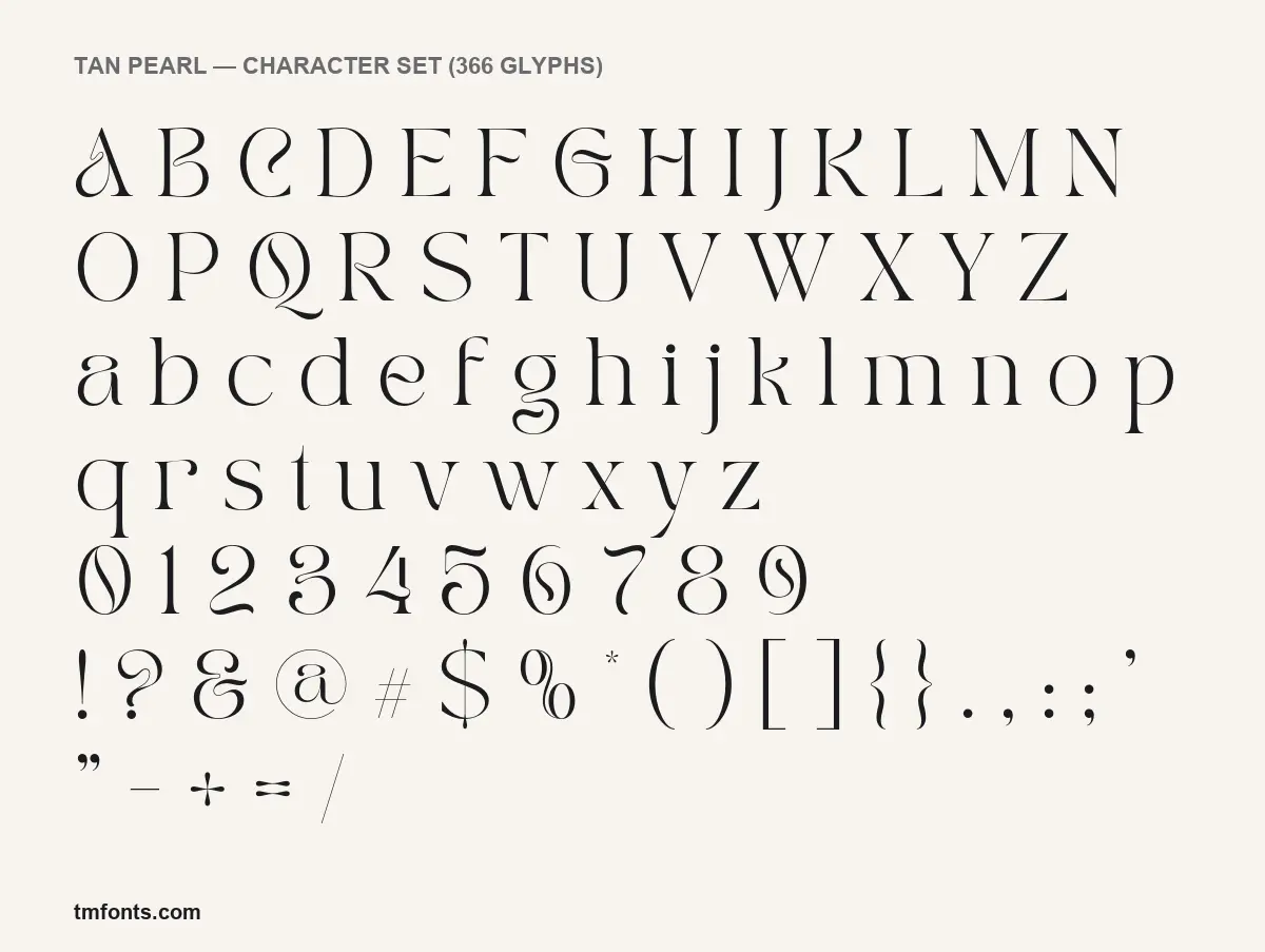 TAN Pearl character set